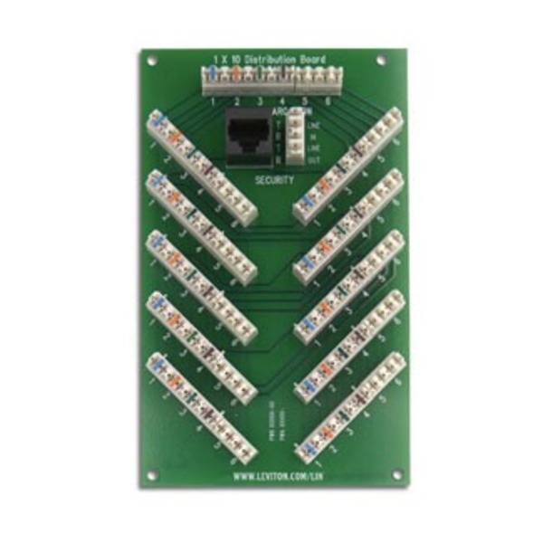 Leviton TELE DISTRIBUTING TERMINAL 1X10 6-LINE TEL SECURITY EXPANSION BOARD 47609-S10